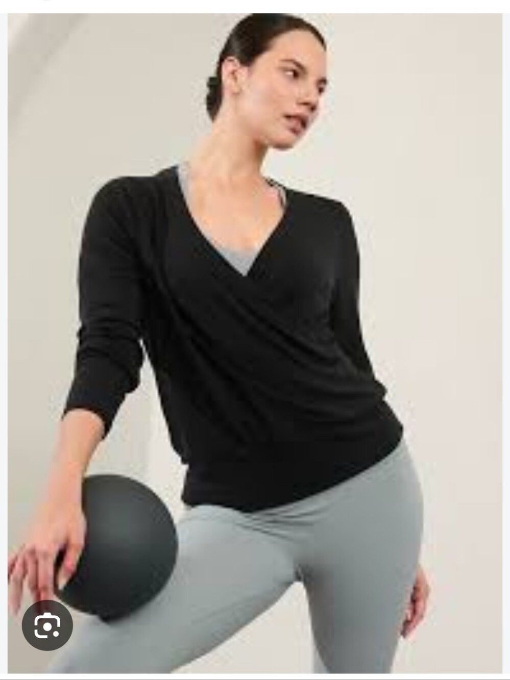 Athleta Black Wrap V-Neck Recharge Sweatdhirt Size 3X Sweater